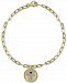 Effy Sapphire Accent & Diamond (1/8 ct. t. w. ) Hamsa Hand Charm Link Bracelet in 14k Gold