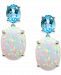 Lab-Created Opal (4-1/4 ct. t. w. ) & Sky Blue Topaz (2-3/4 ct. t. w. ) Drop Earrings in Sterling Silver