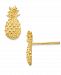 Pineapple Stud Earrings in 14k Gold