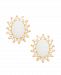 Opal (1-3/8 ct. t. w. ) and White Topaz (9/10 ct. t. w. ) Stud Earrings in 18k Gold-Plated Sterling Silver