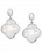 Mother-of-Pearl Clover Drop Earrings in Sterling Silver