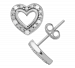 Diamond (1/10 ct. t. w. ) Heart Button Earrings in Sterling Silver
