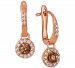 Le Vian Chocolate & Nude Diamond Halo Drop Earrings (1/2 ct. t. w. ) in 14k Rose Gold