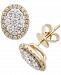 Diamond Oval Cluster Stud Earrings (1 ct. t. w. ) in 14k Gold
