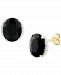 Onyx & Diamond Accent Oval Stud Earrings in 14k Gold