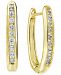 Diamond Small Hoop Earrings (1/4 ct. t. w. ) in 14k Gold-Plated Sterling Silver, 0.63"