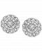 Diamond Halo Cluster Stud Earrings (1/10 ct. t. w. ) in Sterling Silver