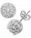 Diamond Halo Raised Cluster Stud Earrings (1/2 ct. t. w. ) in 14k White Gold