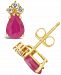 Ruby (1 ct. t. w. ) and Diamond (1/8 ct. t. w. ) Stud Earrings in 14k Yellow Gold