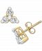 Wrapped Diamond Three-Stone Stud Earrings (1/10 ct. t. w. ) in 14k Gold, Created for Macy's