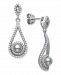 Cultured Freshwater Pearl 5-5.5mm and Cubic Zirconia Drop Earrings in Sterling Silver