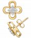 Wrapped Diamond Flower Stud Earrings (1/10 ct. t. w. ) in 14k Gold, Created for Macy's