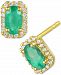 Sapphire (5/8 ct. t. w. ) & Diamond (1/10 ct. t. w. ) Halo Stud Earrings in 14k Gold (Also in Ruby & Emerald)