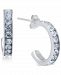 Small (5/8") Crystal Hoop Earrings in Sterling Silver