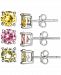 Giani Bernini 3-Pc. Set Multicolor Cubic Zirconia Stud Earrings in Sterling Silver, Created for Macy's