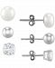 Giani Bernini 3-Pc. Set Cultured Freshwater Pearl (6mm) & Cubic Zirconia Stud Earrings in Sterling Silver, Created for Macy's