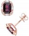 Effy Rhodolite (2-1/3 ct. t. w. ) & Diamond (1/6 ct. t. w. ) Stud Earrings in 14k Rose Gold