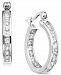 Giani Bernini Small Cubic Zirconia Inside Out Hoop Earrings in Sterling Silver, 0.75", Created for Macy's