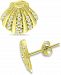 Giani Bernini Cubic Zirconia Clam Shell Stud Earrings in 18k Gold-Plated Sterling Silver, Created for Macy's