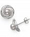 Giani Bernini Cultured Freshwater Pearl (5mm) & Cubic Zirconia Swirl Stud Earrings in Sterling Silver, Created for Macy;s