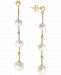 Effy Cultured Freshwater Pearl (5-8mm) Linear Drop Earrings in 14k Gold