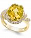 Citrine (4-1/4 ct. t. w. ) and White Topaz (1/3 ct. t. w. ) Ring in 14k Gold-Plated Sterling Silver
