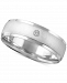 Men's Diamond Accent Textured Band in White Gold