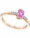 Pink Sapphire (5/8 ct. t. w. ) & Diamond (1/20 ct. t. w. ) Ring in 14k Rose Gold