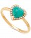 Emerald (1-1/3 ct. t. w. ) & Diamond (1/10 ct. t. w. ) Heart Ring in 14k Gold