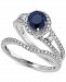 Sapphire (1 ct. t. w. ) & Diamond (3/8 ct. t. w. ) Bridal Set in 14k White Gold