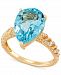 Blue Topaz (6-1/4 ct. t. w. ) & Diamond (1/10 ct. t. w. ) Ring in 14k Gold