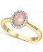 Opal (3/8 ct. t. w. ) & Diamond (1/20 ct. t. w. ) Halo Ring in 14k Gold