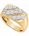 Men's Diamond Diagonal Cluster Ring (1/4 ct. t. w. ) in 14k Gold-Plated Sterling Silver