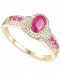 Ruby (3/4 ct. t. w. ) & Diamond (1/10 ct. t. w. ) Ring in 14k Gold-Plated Sterling Silver