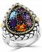 Effy Multi-Gemstone (2-1/3 ct. t. w. ) Cluster Statement Ring in Sterling Silver and 18k Yellow Gold