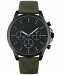 Inc International Concepts Men's Green Faux-Leather Strap Watch 42mm, Created for Macy's