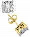 Diamond Halo Stud Earrings (1/2 ct. t. w. ) in 14k White, Yellow or Rose Gold