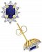 Lab-Created Blue Sapphire (1 ct. t. w. ) and White Sapphire (1/5 ct. t. w. ) Stud Earrings in 14k Gold-Plated Sterling Silver