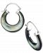 Black Mother-of-Pearl Hoop Earrings in Sterling Silver