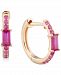 Ruby Extra Small Hoop Earrings (1/2 ct. t. w. ) in 14k Rose Gold, 0.43"
