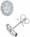 Diamond Oval Halo Cluster Stud Earrings (5/8 ct. t. w. ) in 14k White Gold