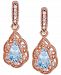 Aquamarine (5/8 ct. t. w. ) & Diamond (1/10 ct. t. w. ) Drop Earrings in 18k Rose Gold-Plated Sterling Silver