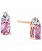 Pink Sapphire (3/4 ct. t. w. ) & Diamond (1/20 ct. t. w. ) Stud Earrings in 14k Rose Gold
