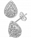 Diamond Halo Cluster Teardrop Stud Earrings (1/2 ct. t. w. ) in 14k White Gold