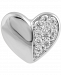 Diamond Polished Heart Single Stud Earring (1/20 ct. t. w. ) in 14k White Gold