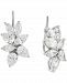 Cubic Zirconia Cluster Ear Climbers in Sterling Silver