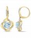 Blue Topaz (4-3/4 ct. t. w. ), White Topaz (1/2 ct. t. w. ) Interlaced Floral Swirl Earrings in 18k Yellow Gold Over Sterling Silver