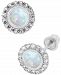 Lab-Created Opal (1/5 ct. t. w. ) & Lab-Created White Sapphire (1/5 ct. t. w. ) Halo Stud Earrings