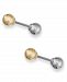 Ball Stud Earrings in 10k Yellow and White Gold