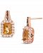 Le Vian Cinnamon Citrine (2 ct. t. w. ) & Diamond (5/8 ct. t. w. ) Stud Earrings in 14k Rose Gold